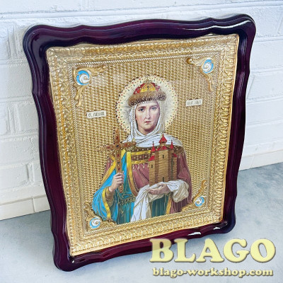 Ікона "Свята Ольга", фігурна рамка, 42х48 см