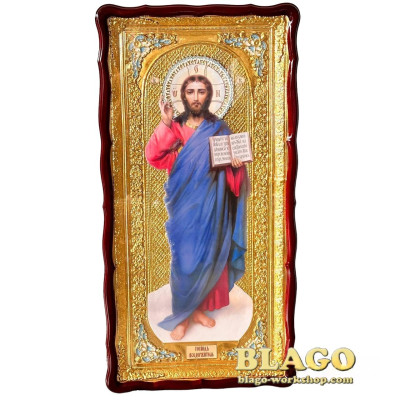 Icon of the Savior, figured frame, 60x120 cm