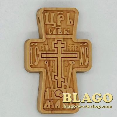 Крест деревянный резной нательный деревянный, 3х0,7х5 см 