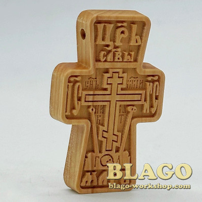 Крест деревянный резной нательный деревянный, 3х0,7х5 см 