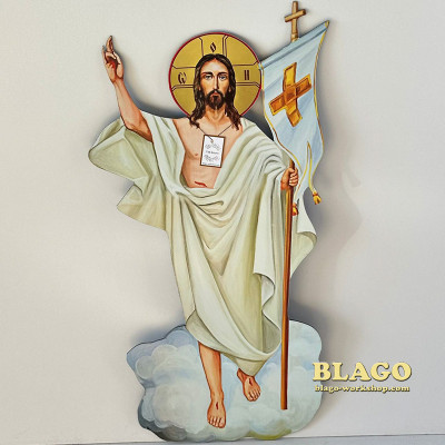 Figure of the Resurrection of Christ on composite, 44x82 cm