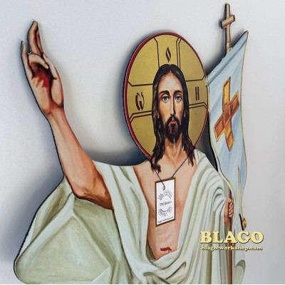 Figure of the Resurrection of Christ on composite, 44x82 cm