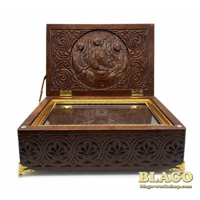 Church wooden carved ark Trinity — 30x20x11 cm