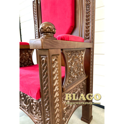 Трон деревянный "Бархат", 70х50х185 см