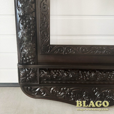 Кіот настінний дерев'яний різьблений для ікони, 89х167 см