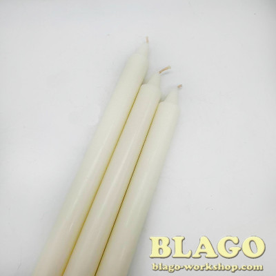 White paraffin candle, 28 cm