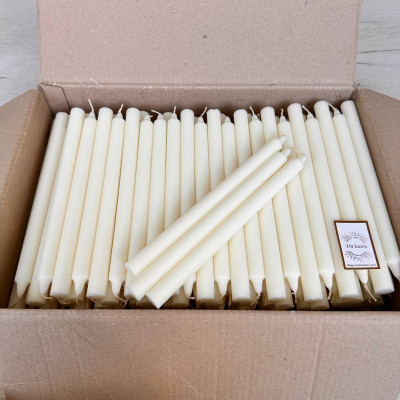 White paraffin candle, 28 cm