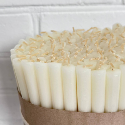 Свічка парафінова побутова біла, 24 см