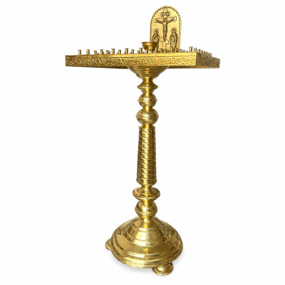 Brass memorial table with crucifix (eve), height 130 cm