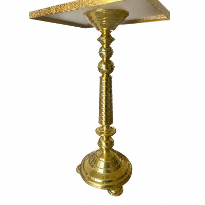 Brass memorial table with crucifix (eve), height 130 cm