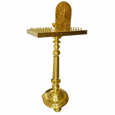 Brass memorial table with crucifix (eve), height 130 cm