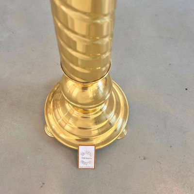 Brass square candle holder for 24 candles with chasing 23x23x138 cm