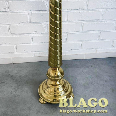 Подсвечник квадратный на 24 свечи латунный, 23х23х138 см