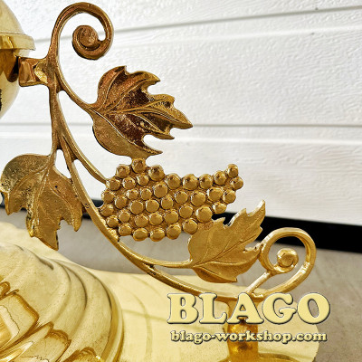 Three-tiered brass candlestick for 40 candles and 1 lamp, conical leg, 45x45x155 cm