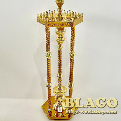  Brass candle holder for 54 candles, 3 legs