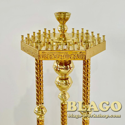  Brass candle holder for 54 candles, 3 legs