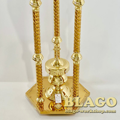  Brass candle holder for 54 candles, 3 legs