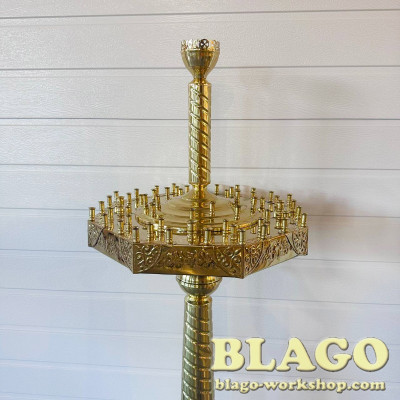Candle holder for 60 candles, 1 lamp, octagonal, 2 cones, 42x42x150 cm Candle holder for 60 candles, 1 lamp, octagonal, 2 cones, 42x42x150 cm