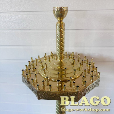 Candle holder for 60 candles, 1 lamp, octagonal, 2 cones, 42x42x150 cm Candle holder for 60 candles, 1 lamp, octagonal, 2 cones, 42x42x150 cm
