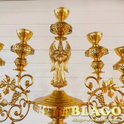 Seven-branch floor candelabrum with an electric angel, 94x200 cm