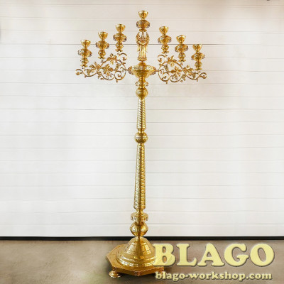 Seven-branch floor candelabrum with an electric angel, 94x200 cm