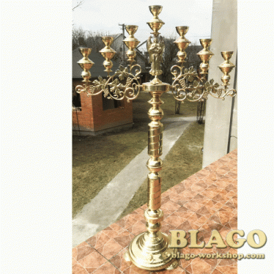 Seven-branch floor candelabrum with an angel, 104x190 cm