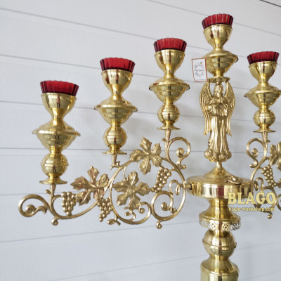 Seven-branch floor candelabrum with an angel, 104x190 cm