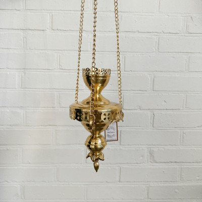  Лампада подвесная латунная 15х25 см