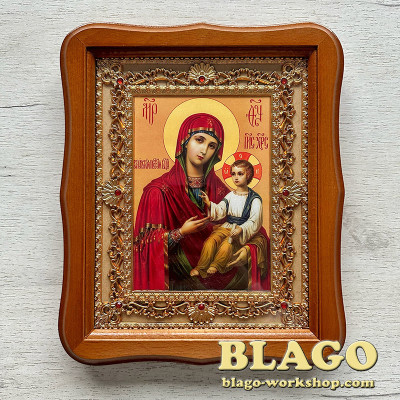 Ікони вінчальні Спаситель та Богородиця у коричневій рамі пара, 22х3х26 см