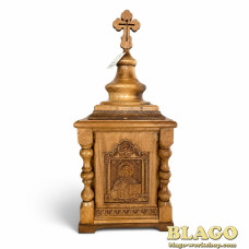 Carved wooden censer 25x25x52 cm