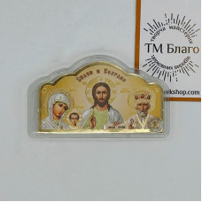 Трійник з іконами автомобільний пластиковий, 8х4,5х0,5 см