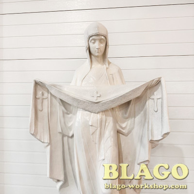 Фігура Божої Матері Покрова біла, 84х88х210 см