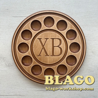 Підставка великодня для паски і яєць, дерев'яна, 30 см