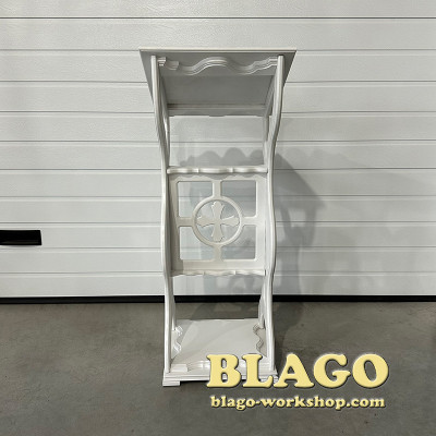 Аналой виносний дерев'яний, білий, 46х41х110 см