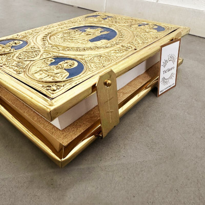 Євангеліє в металевому окладі з латуні на українській мові, 18х5х22 см