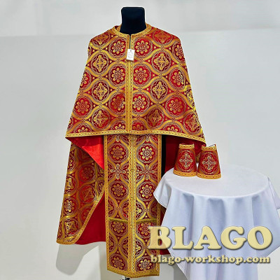 Облачення священника для богослужінь червоне, грецький крій, 52/54розмір