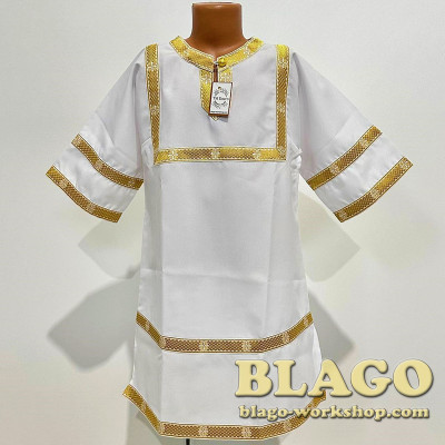 Стихар дитячий з білого габардину 80 см, №1