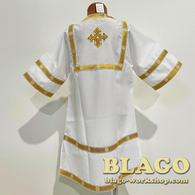 Стихар дитячий з білого габардину 80 см, №1 Стихар дитячий з білого габардину 80 см, №1