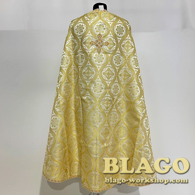 Priestly vestments, yellow brocade material, size 52-54