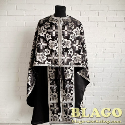 Priestly vestments of Greek cut brocade with embroidery