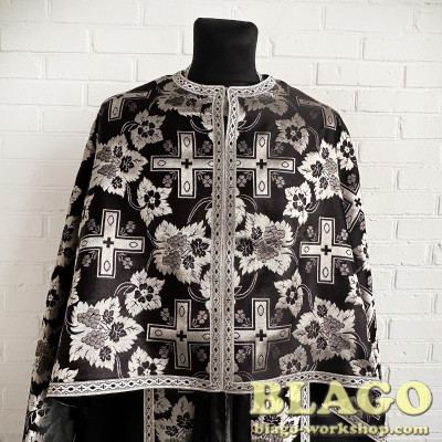 Priestly vestments of Greek cut brocade with embroidery