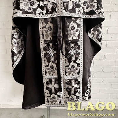Priestly vestments of Greek cut brocade with embroidery