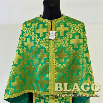Иерейское зеленое облачение греческого кроя из парчи, 50-52 размер