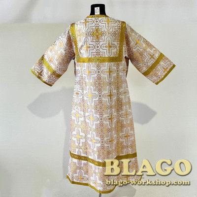 Стихарь взрослый из парчи, цвет белый с золотом, 152 см