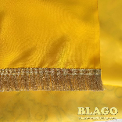 Catapetasma with the icon of the Savior yellow color, 150x250 cm.