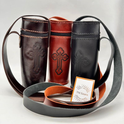 Сумка для дароносиці  конусоподібна зі шкіри, 6х16 см