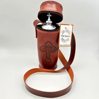 Сумка для дароносиці  конусоподібна зі шкіри, 6х16 см