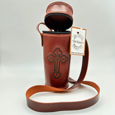 Сумка для дароносиці  конусоподібна зі шкіри, 6х16 см