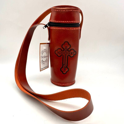 Сумка для дароносиці  конусоподібна зі шкіри, 6х16 см