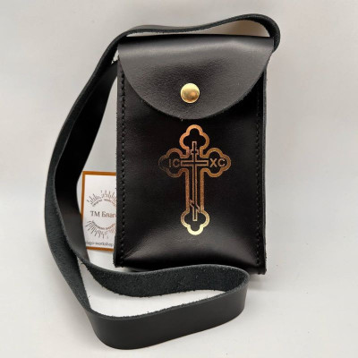 Сумка для дароносиці прямокутна зі шкіри, 10х4х16 см